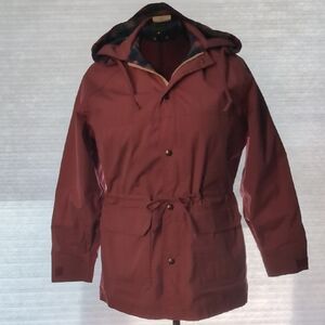 Vintage 80s Woolrich Dusty Rose & Plaid Jacket W/ Zip Off Hood